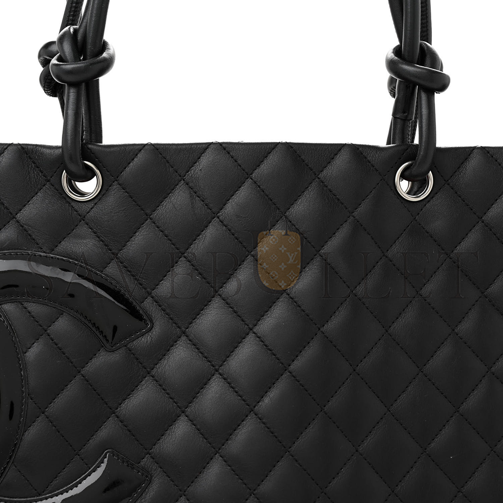 CHANEL MASTER CALFSKIN QUILTED LARGE CAMBON TOTE BLACK (30*25*15cm)